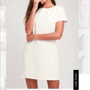 Lulus White shift and shout dress